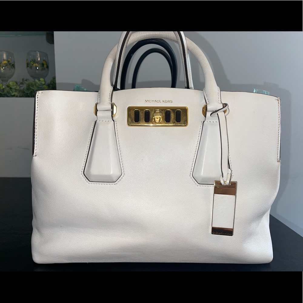 Michael Kors Collection Vivian Satchel White